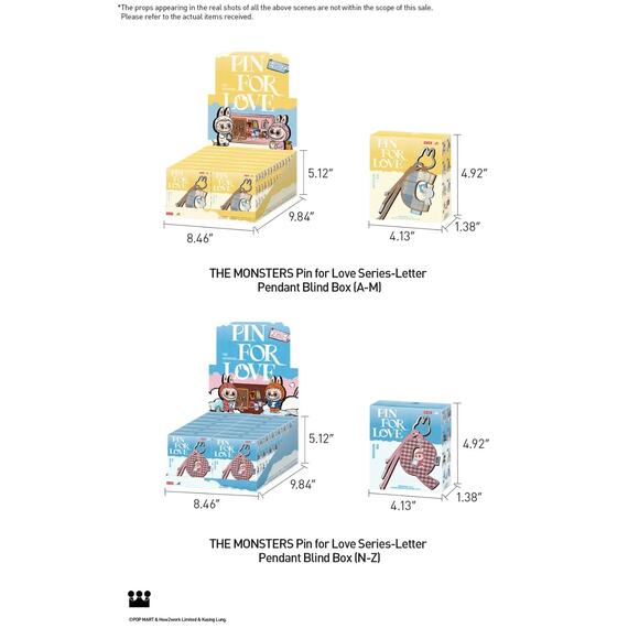 POP MART THE MONSTERS Pin for Love Series- Letter Pendant Blind Box (N-Z) - Picture 11 of 17